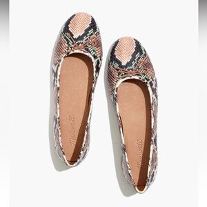 Madewell Adelle Ballet Flat in Multicolor Snake Embossed Leather